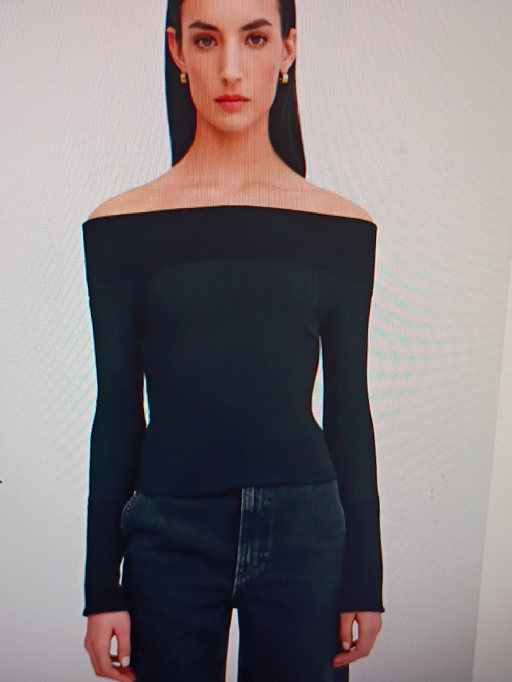 Tilly top Classic Black Off-the-Shoulder Long Sleeve Top